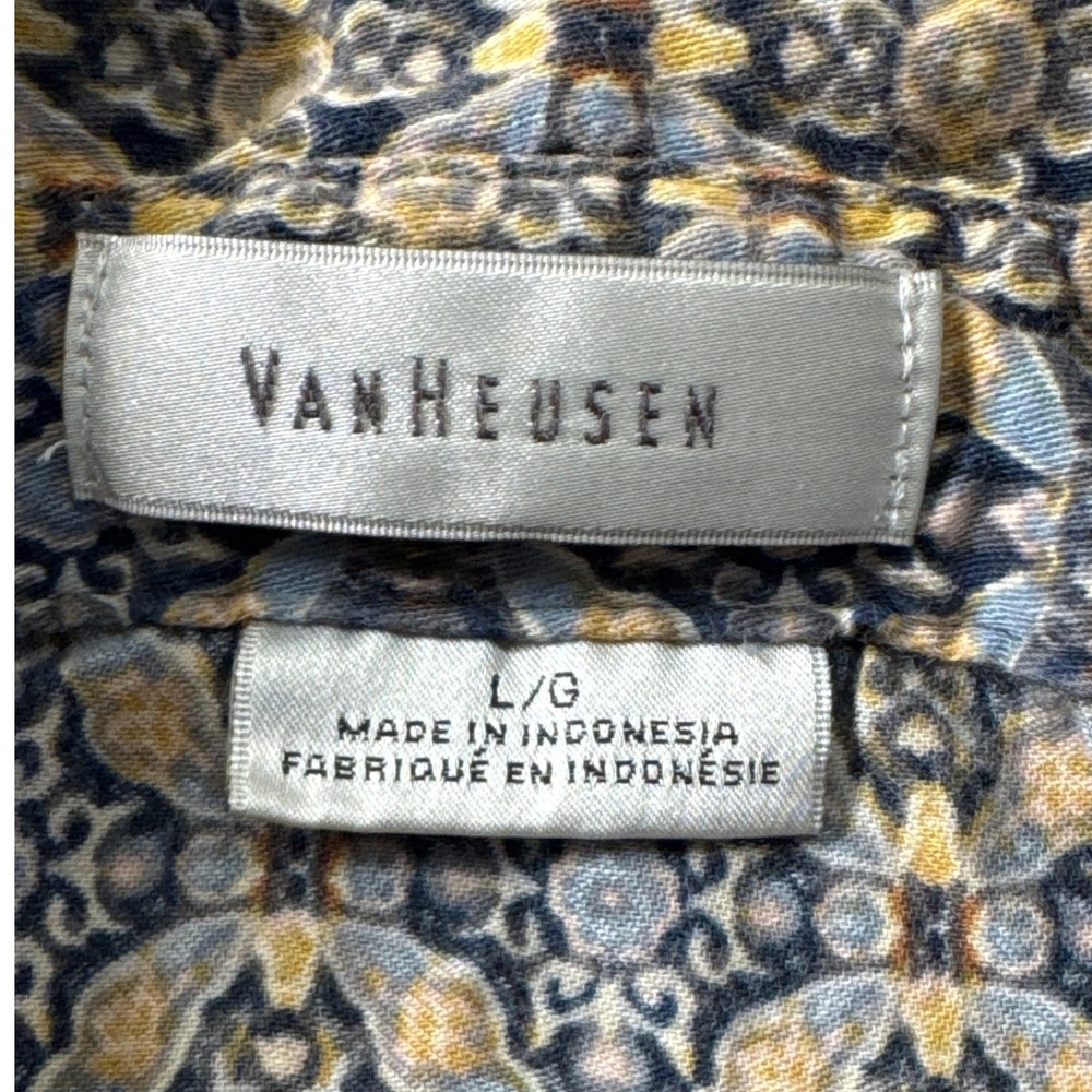 Van Heusen Women's Long Sleeve Button Up Shirt‎ L/G 70s art deco revival Cotton - Picture 5 of 9